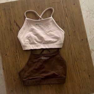 NOBULL  Sports Bras Set in brown and baby pink and Brown